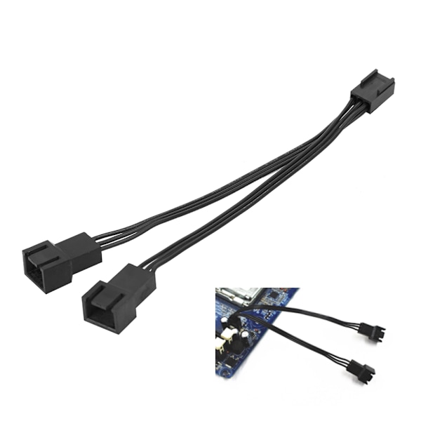 5 stk. 3-pin 1 til 2 forlængerkabel splitter CPU kabinet blæser sleeve adapter strømkabel