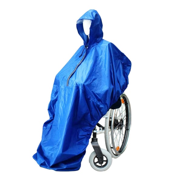 Mackintosh for funksjonshemmede (marineblå, lik størrelse) - for rullestoler, sykler eller regnponchoer, mackintosher for eldre scootere