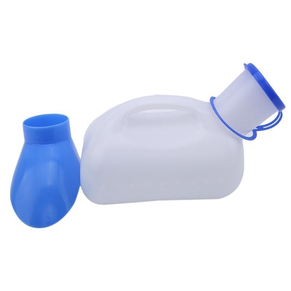 Unisex bil urinal, urinal flaske med lokk og trakt, plastkasse, egnet for bil, eldre og barn utendørs camping