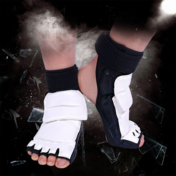 Taekwondo Fottskydd Dubbel Fixering Elastiskt Tyg Omgivande Design Bekvämt Taekwondo Fotutrustning för Barn Fottskydd M