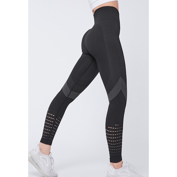 Høytaljede Yoga Leggings for Kvinner Trenings Yoga Bukser for Løping Sykling Hverdagslig Bruk Svart S