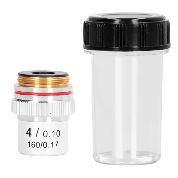 Akromatisk mikroskopobjektiv Silver 4X mikroskopobjektiv med 20,2 mm standardgränssnitt