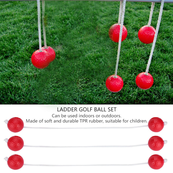 3 Par Ladder Golf Ball Toss Bolas -setti Vaihtopallot Punainen