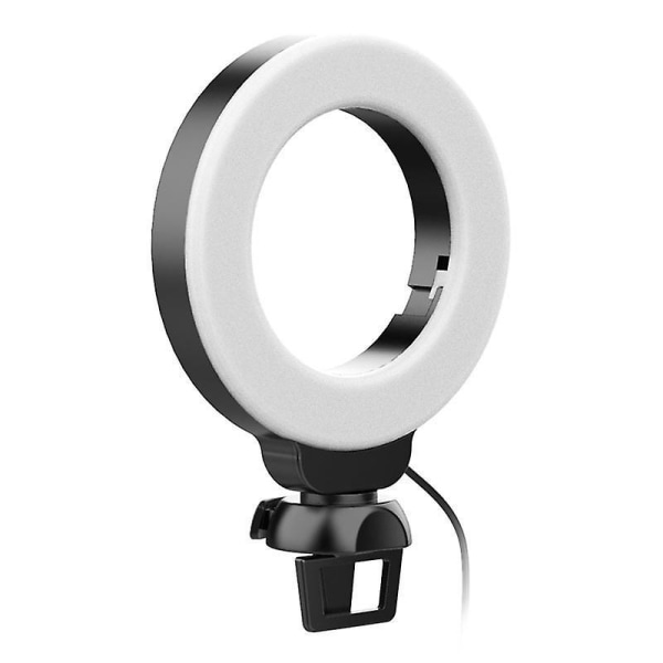 Justerbart LED-ringljus med stativ och klämma - 4 tum, perfekt för videokonferens, selfies, livestreaming och smink