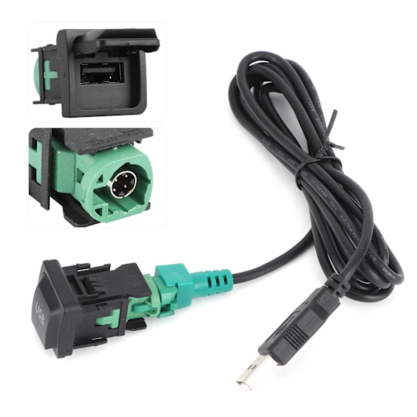 Stereo USB-kabeladapter med strömbrytare för CD-spelare Radio DC 12V Universal Anslutningskabel