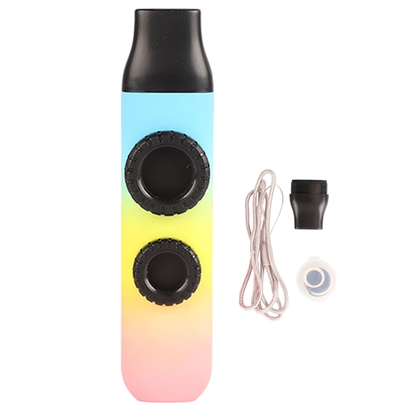 Kazoo Plastic professionelt justerbart tonemusikinstrument med 10 stk fløjtemembraner til ukulele violin højglans tri-farve gradient