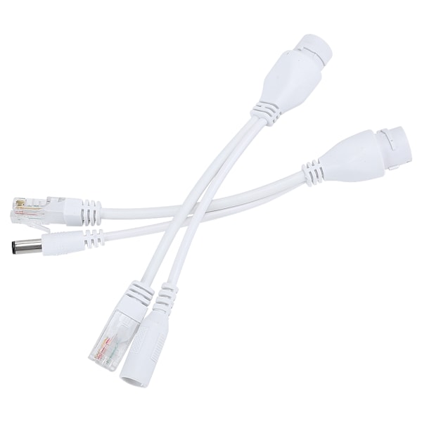 POE Adapterkabel Ikke-Standard Vanntett Injektor Splitter DC12V (Hvit)