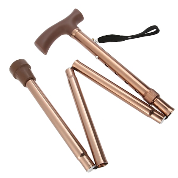 Legerbar Foldbar Ældre Sikkerhedsvandring Stok Guide Blind Stok Krykke Bronze Justerbar Længde