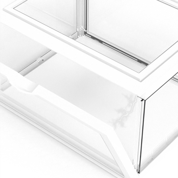 Figur Organizer Skrivebord Dukke Akryl Vitrine Høj Transparens Forseglet Støvsikker Visningsmontre Hvid