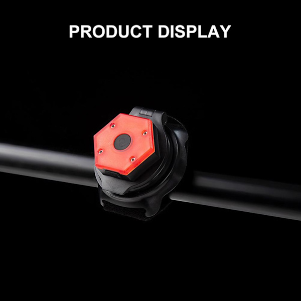 USB Uppladdningsbar Belyst Reflektor Cykelstyre Backspegel med handledsrem