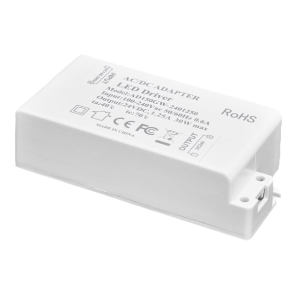 30W DC 24V 1,25A LED-driver Konstant spenning Profesjonell LED-lystransformator AC 100-240V