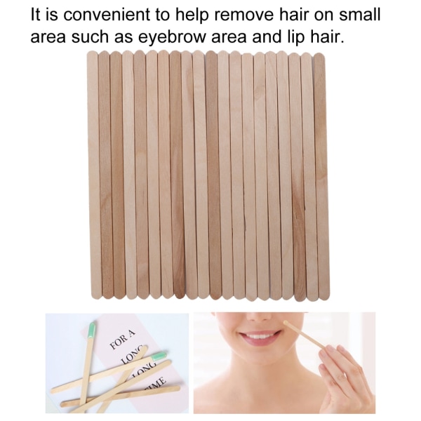 50 st disponibel trä hårborttagningsvax applikator Stick spatel hårborttagningsverktyg