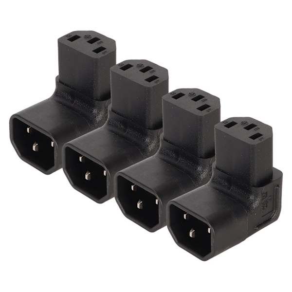 4 kpl IEC320 C14 - IEC320 C13 virtapäätä - Ammattimainen C14 - C13 virtapistokkeen sovitin UPS-, PDU-, palvelimen ja tietokoneen pistorasioille