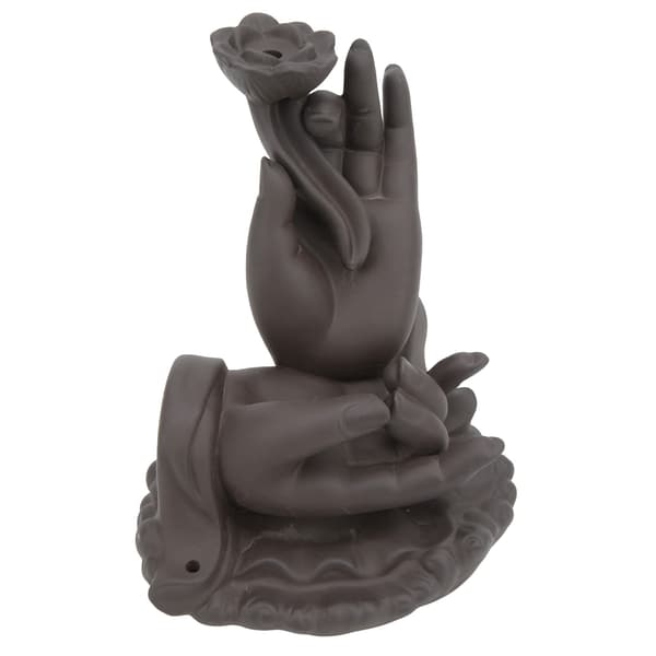 Buddha Hand Vattenfall Rökelsebrännare Rök Vattenfall Måttlig Storlek Backflow Rökelsehållare för Sovrum Studier Kontor