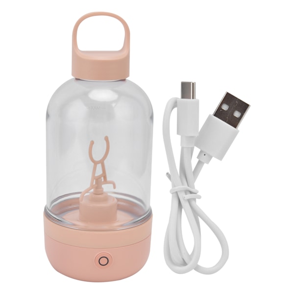 Automatisk mixerkopp för proteinpulver, 400 ml, bärbar mixerkopp med USB-laddning, rosa, elektrisk milkshakekopp