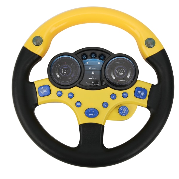 Lasten simuloitu ajo-ohjauspyörälelu Opetuksellinen kuulostava lelu musiikilla Englannin keltainen