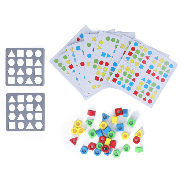 Sensorisk pedagogisk leke for barn - Formfargematching, 4 farger geometriske figurer