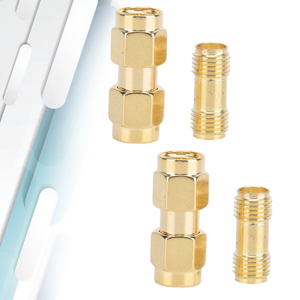 2 stk. SMA Han til Han Dobbelt Pass Adapter 2 stk. SMA Hun til Hun Dobbelt Pass Konnektor Gylden