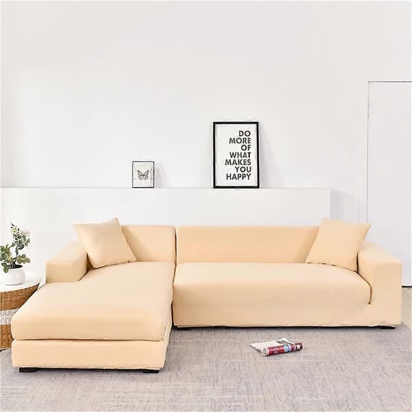 Elastisk sofabetræk, behageligt strækstof (beige, 140-180cm)