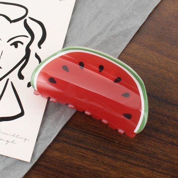 Geometric Watermelon Hair Claw