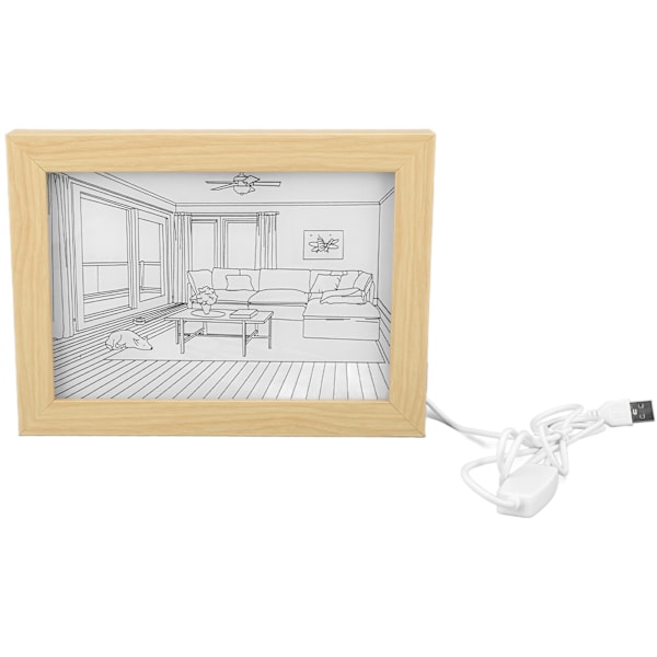 Ljusmålning Innovativ Japansk Anime Stil 3 Lägen Simulerat Solljus LED Belysning Målning Ljus Fotoram S