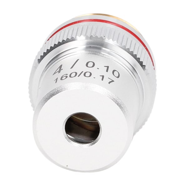 Akromatisk Mikroskop Objektiv Sølv 4X Mikroskop Objektiv Linse med 20,2 mm Standard Interface