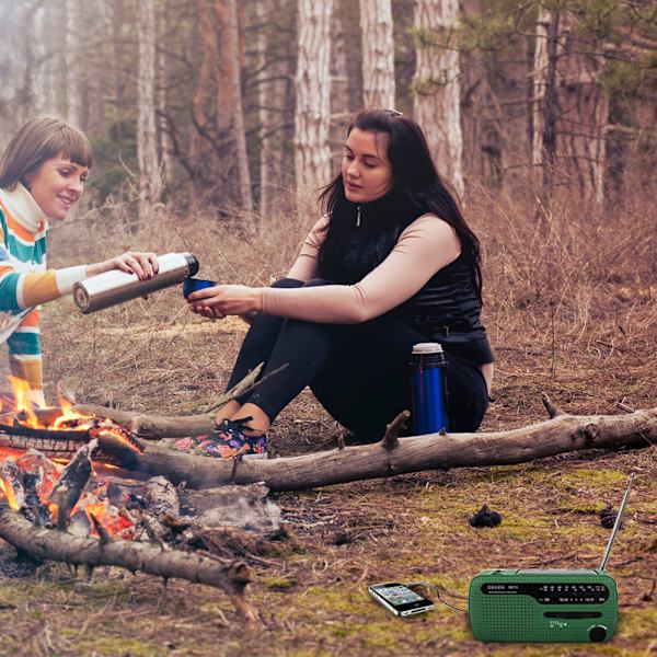 Kannettava käsikäyttöinen AM/FM-aurinkoradio, hätäradio vanhuksille