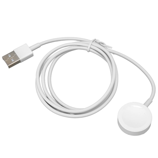 Klokkeslader USB Magnetisk Lading 2.5W Hurtig Lading Klokkesladd for IOS Watch Series 8 7 6 5 4 3 2 1 SE Hvit Rund