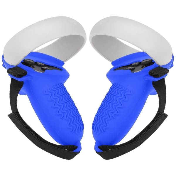 Silikonskall kompatibelt med Oculus Quest 2-kontroller, sklisikkert tilbehør, med justerbar håndstropp