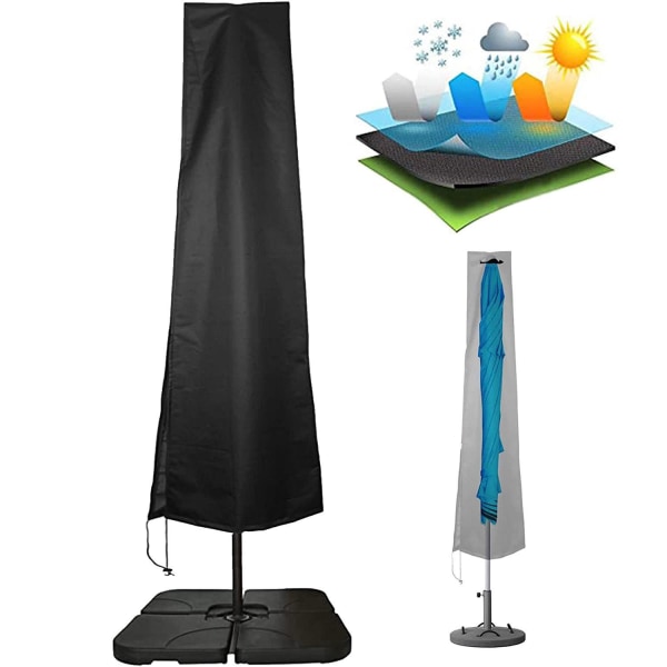 Puutarhan sateenvarjon cover (190 x 30 x 50 cm) halkaisijaltaan 2 m4 suurelle vedenpitävälle sateenvarjolle, 420D Oxford 9-11 jalkaa sateenvarjolle, K190 x 30/50 cm