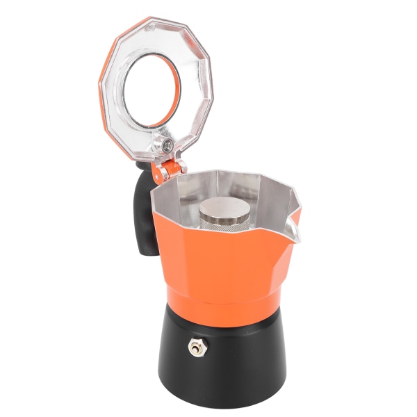 Moka Pot Komfur Kaffekande 2 Ventil Aluminiumlegering Varmebestandig Varmeisolering Kaffemaskine Gryde til Kontor Hjem 300ml 6 Kopper