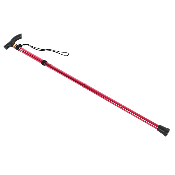 Aluminiumlegering teleskopisk lätt promenadkäpp Trekking bergsbestigningsstav (röd)