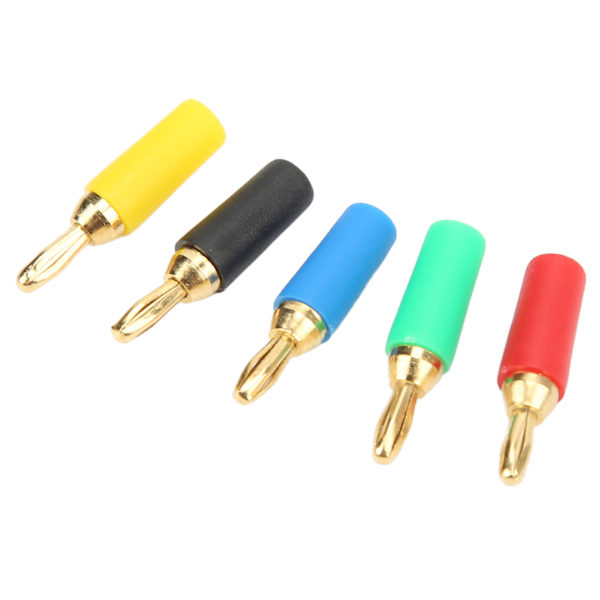 2 sett bananplugg 2,5 mm/0,1 tommer 4 blad Type 5 Farger Skrudd Sveiset Feste Messing Gullbelagt elektrisk kontakt