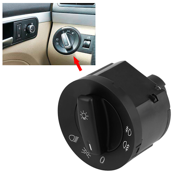 Strålkastare Dimljuskontrollknapp för Golf MK5 6 Jetta MK3 Tiguan Passat 1K0941431Q