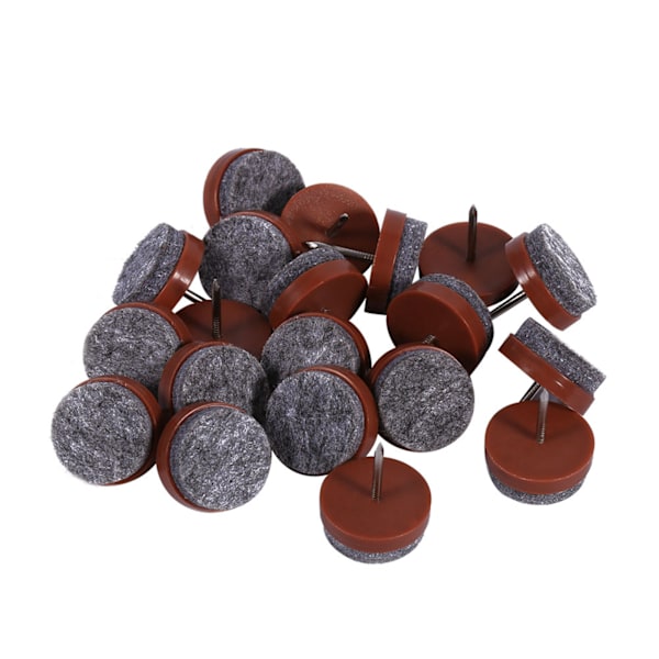 20x Möbelbord Stolben Golvfilt Dyna Glid Glid DIY Spik Skydd Brun 24mm