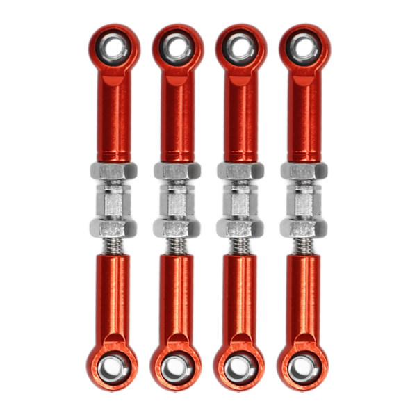 4 stk Justerbare Servo-koblinger Styrestang for FMS 1/24 for FCX24 RC Bil Høy Nøyaktighet Aluminium Legering Jern RC Styring Trekkstang Rød