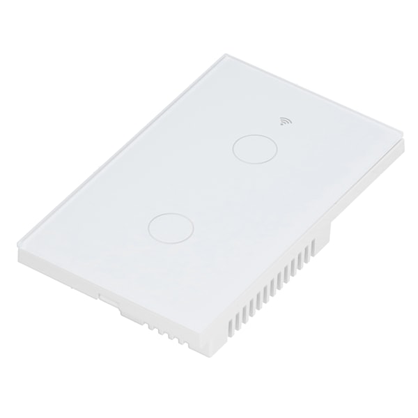 För Zigbee Tuya Fjärrkontroll Ljusbrytare Röststyrning 2-Gang US Vägg Touch Switch AC 100-240V Vit