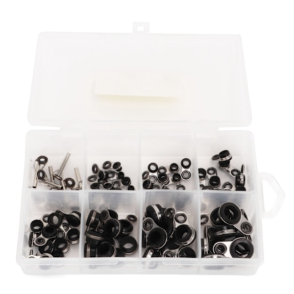 80 st. Fiskeguide Ring Set Rostfritt Stål Keramik 8 Olika Storlekar Guide Rings för Alla Fiske Spön