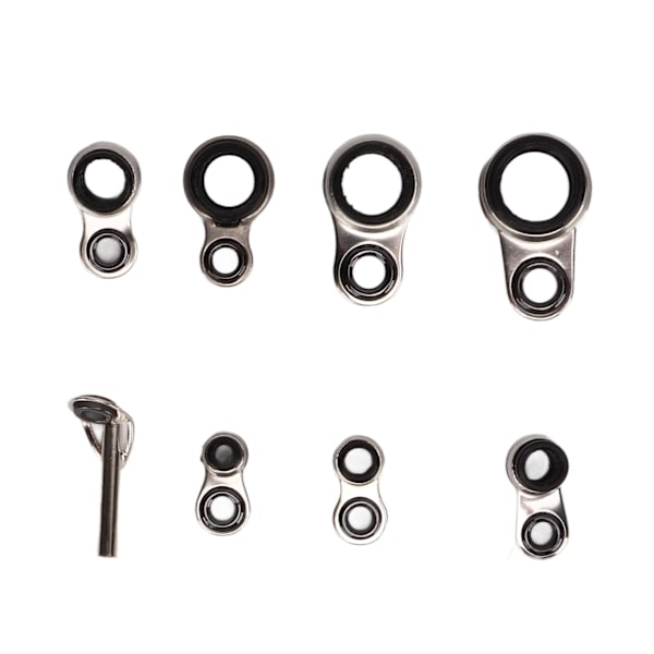 80 st. Fiskeguide Ring Set Rostfritt Stål Keramik 8 Olika Storlekar Guide Rings för Alla Fiske Spön