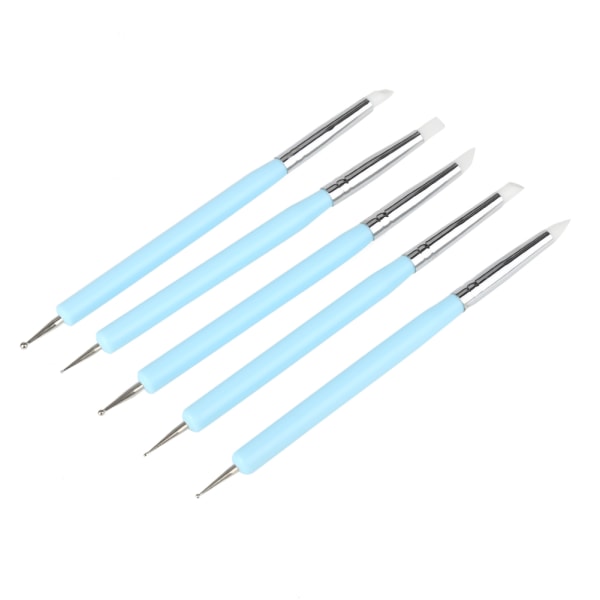 5 kpl silikonisaviveistotyökaluja kaksoispääpallokynän kuvanveistotyökalu (sininen)