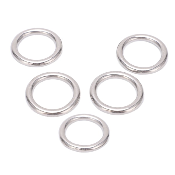 5 stk 304 rustfritt stål, runde O-ringer, sømløs, sømløs metall O-ring for seiling, dykking, 5x25 mm