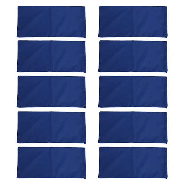 10 stk. bøyelige flomsandsekker, tomme, tykkede 600D polyester, bøyelige snor-flomkontrollposer for dør, garasje, kjeller, mørkeblå
