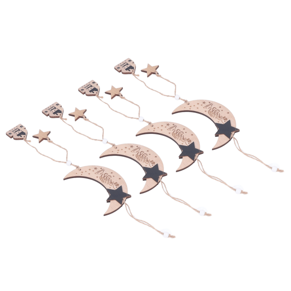 4 stk. Eid Måne Ornament Tre Måne Stjerne Slitesterk Utsøkt Design Tre Måne Stjerne Anheng for Hjemmefest Kontor
