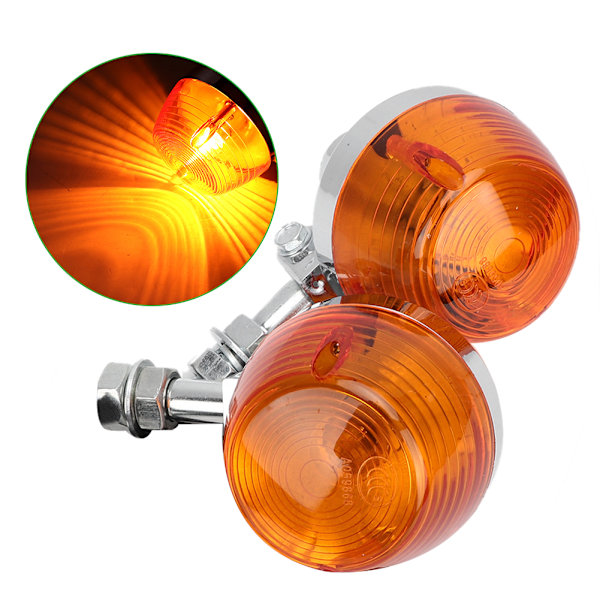2ST Motorcykel Blinklys Blinker Markør Ravfarvet Lampe Baglygte