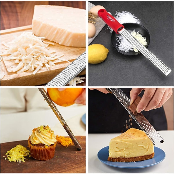 Bærbart ostehøvel i rustfritt stål med beskyttelsesdeksel for sitron, ingefær, hvitløk, muskatnøtt, sjokolade, grønnsaker og frukt