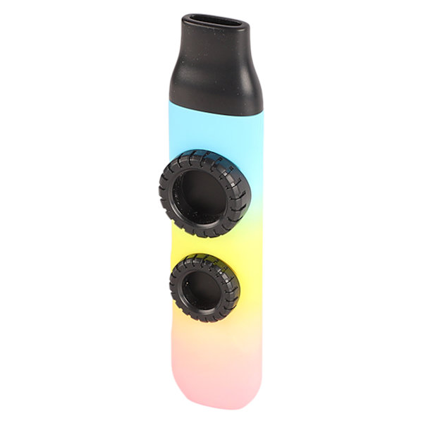 Kazoo Plastic professionelt justerbart tonemusikinstrument med 10 stk fløjtemembraner til ukulele violin højglans tri-farve gradient
