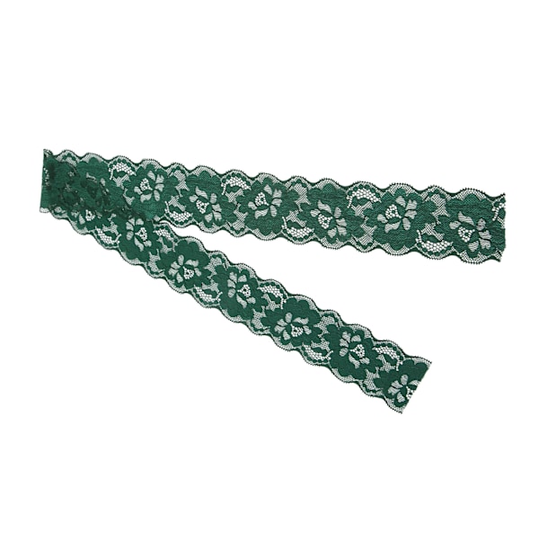 Spetsband 10yd Långt 2.6in Brett Mjukt Hudvänligt Hållbart Lätt att Klippa Bred Användning Elegant Stil Sömnadsspets Svartaktigt Grön