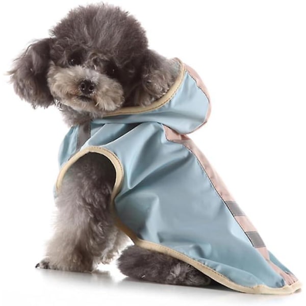 Golden Retriever Reflexive Hooded Rain Coat - Blå XL