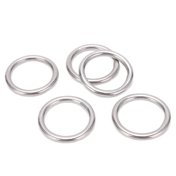 5 stk 304 rustfrit stål runde O-ringe sømløs multifunktionssvejsning metal O-ringe til marine bådudstyr Yogaringer 4x25mm