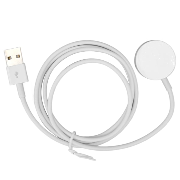 Klokkeslader USB Magnetisk Lading 2.5W Hurtig Lading Klokkesladd for IOS Watch Series 8 7 6 5 4 3 2 1 SE Hvit Rund